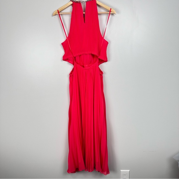 Michael Kors Georgette Pleated Cut Out Midi Dress Size XL - Picture 11 of 11